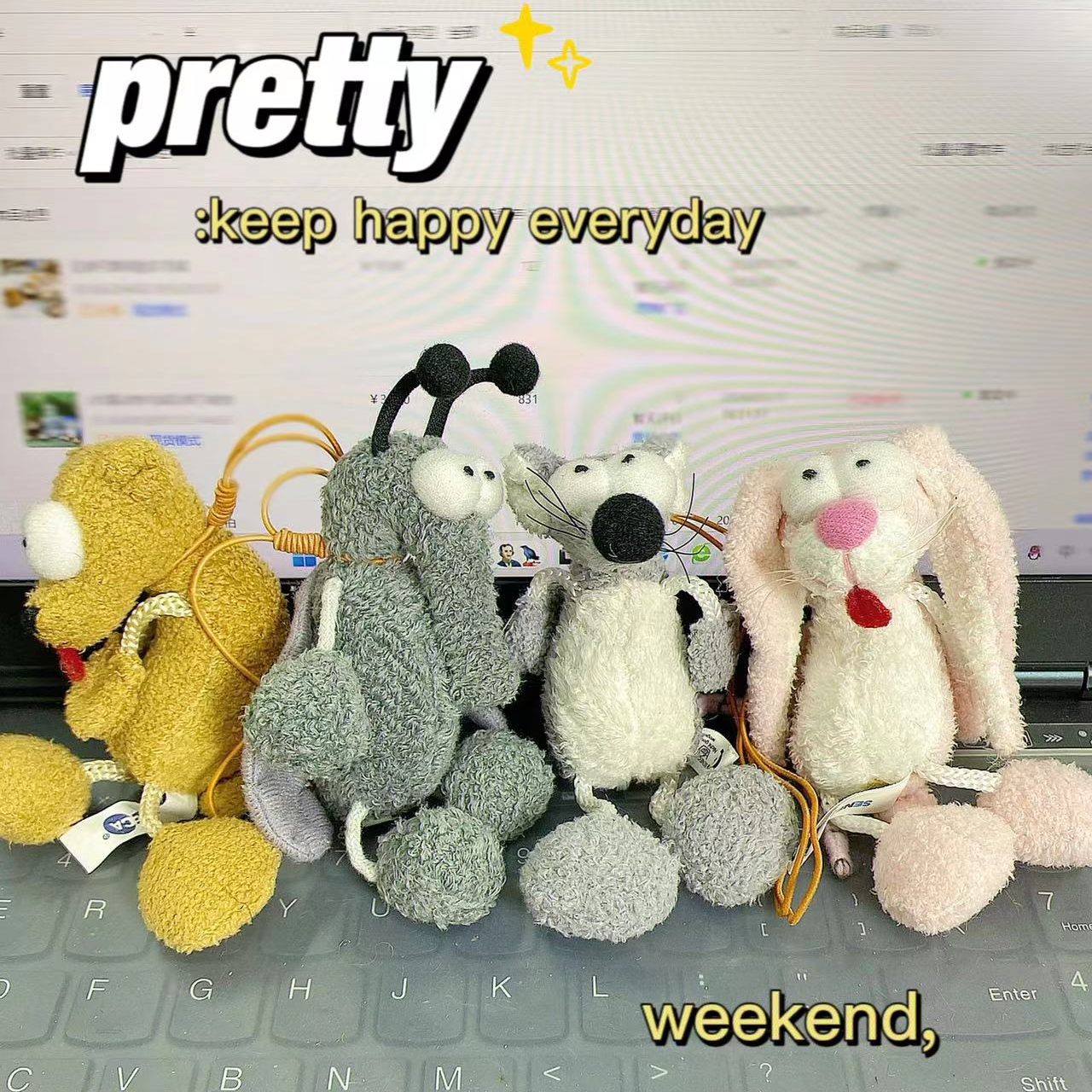 H毛绒钥匙扣挂件万能拍