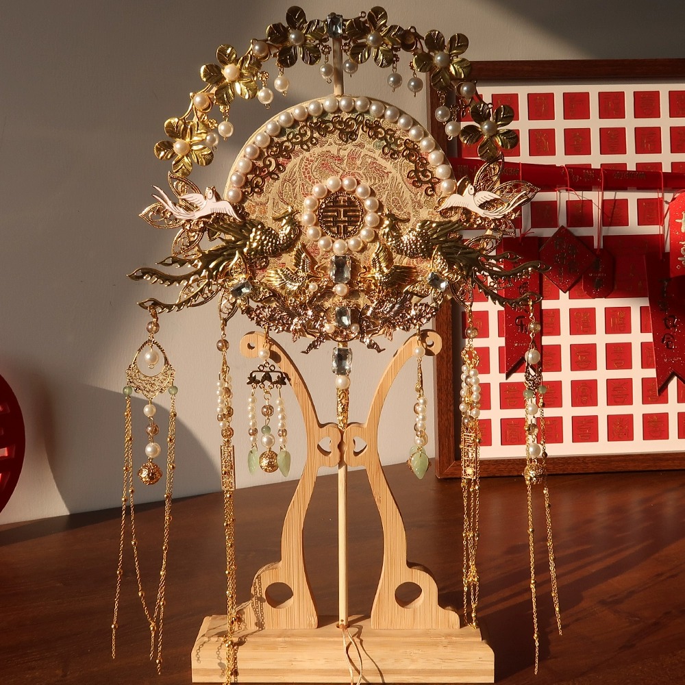 新娘秀禾团扇diy材料包团扇新娘2025年新款中式婚礼结婚扇子成品