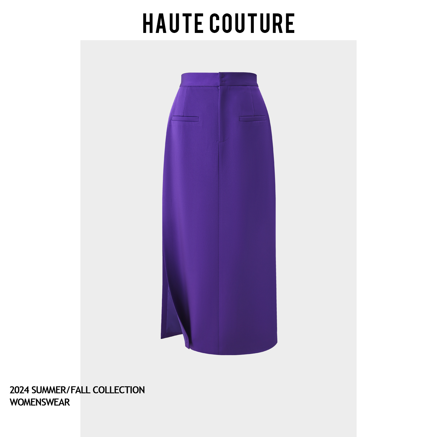 下摆开叉中长半裙 P7295