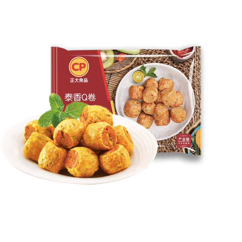 cp泰香Q卷300g*4袋裹面调理鸡肉圈健康美味火锅烧烤煲汤必备