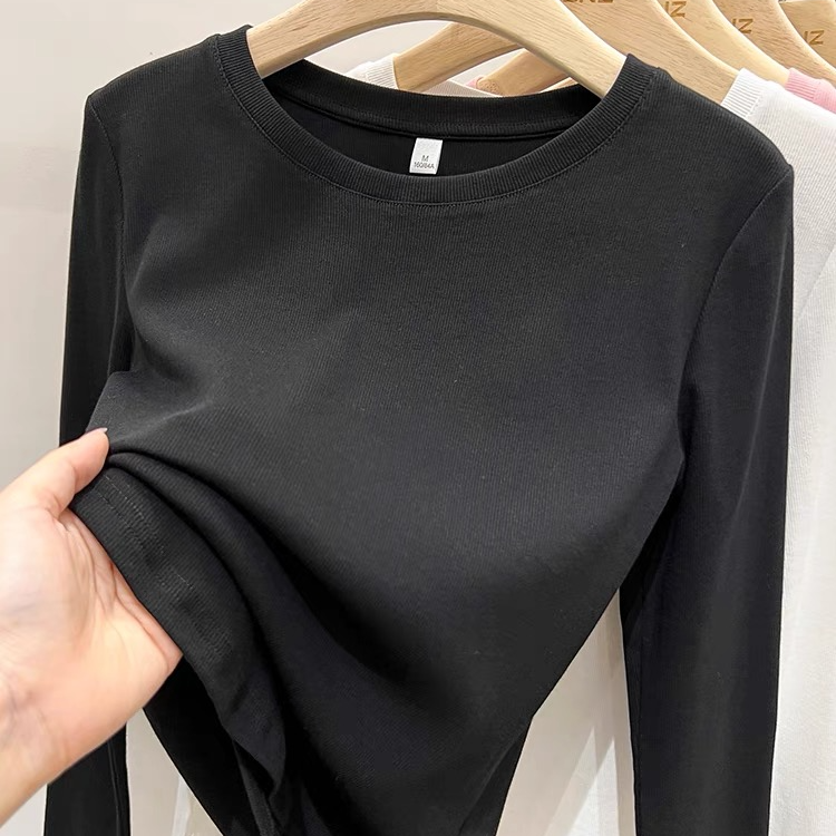 2024新款女士韩版长袖T恤修身时尚旅游休闲居家T恤洋气百搭