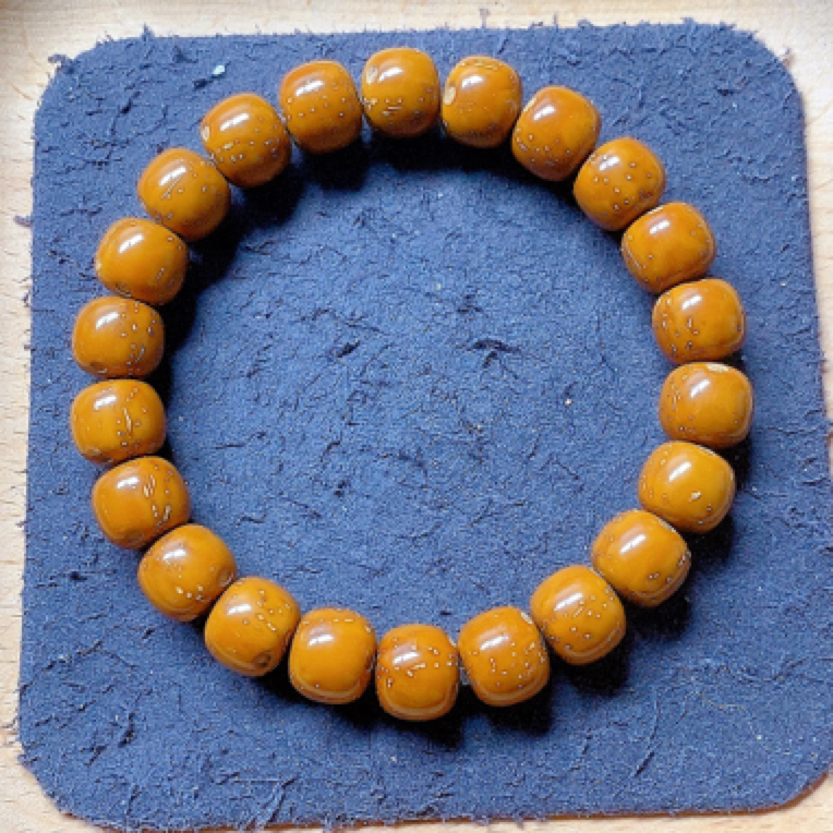 紫金鼠菩提近实心老型手串