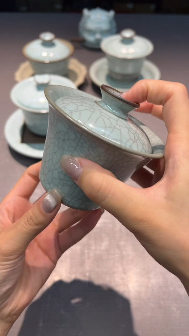 【闪购商品】程智强 天青 两才盖碗