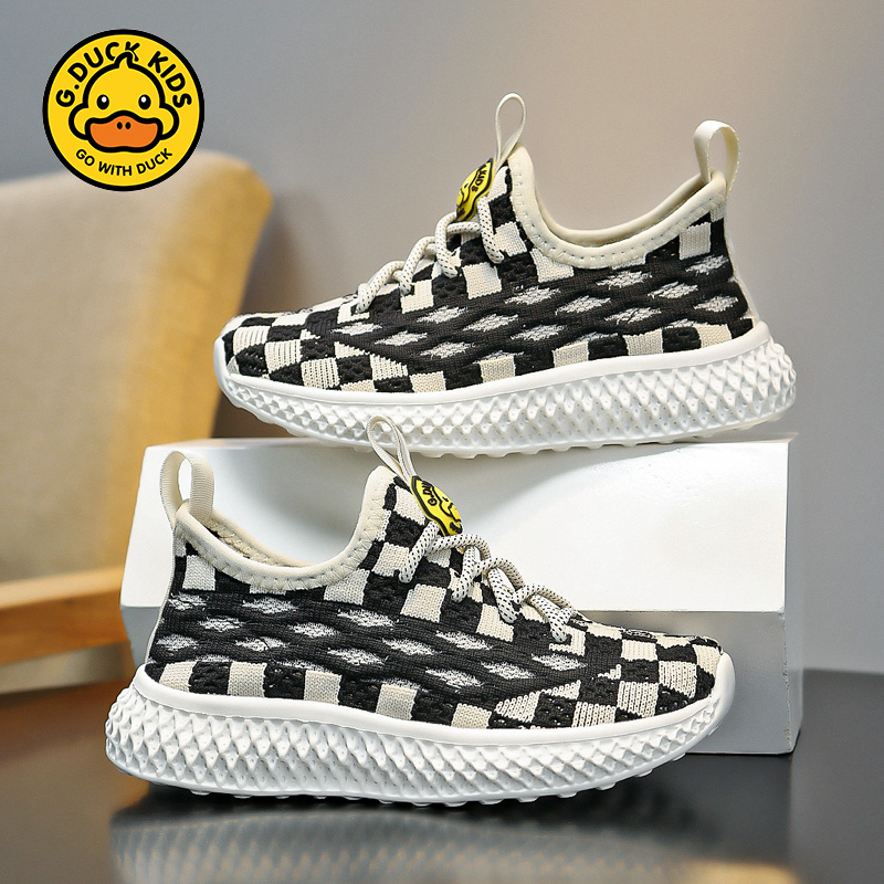 小黄鸭儿童鞋子男童女童一脚蹬运动鞋椰子鞋软底防滑中大童6-12岁