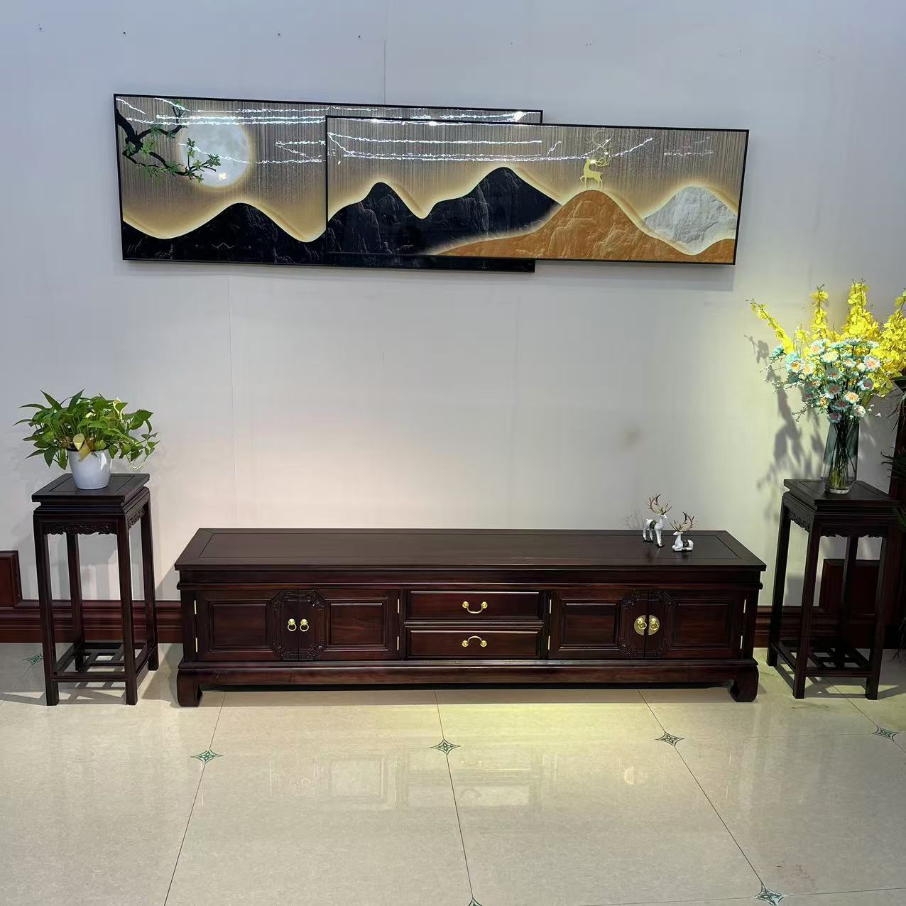 新中式实木轻奢简约高档整装储物客厅简约电视柜电视柜新中式沙发