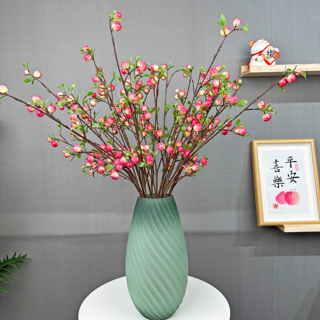 高档高端客厅过年仿真花苹果摆件仿真苹果轻奢手工花束毯子成品