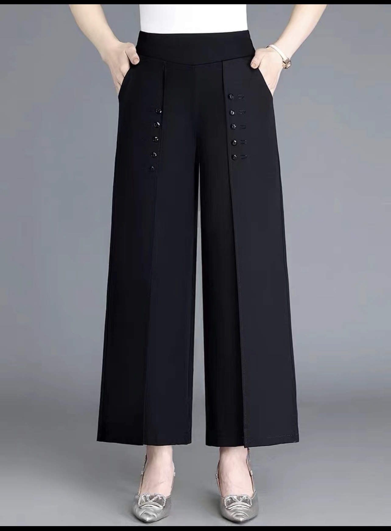 时尚经典阔腿妈妈裤