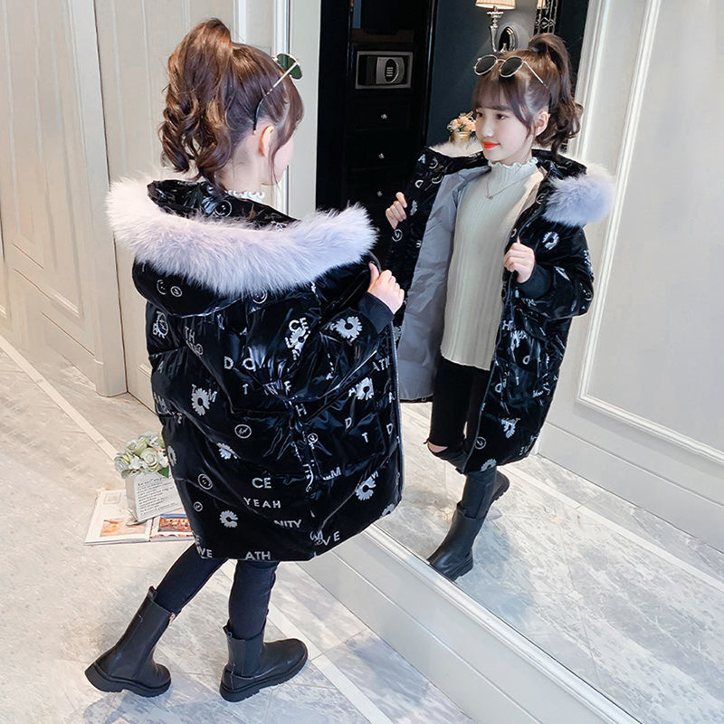 童装潮款Y冬季新款中大童女童羽绒服免洗加厚加绒洋气中长款袄外