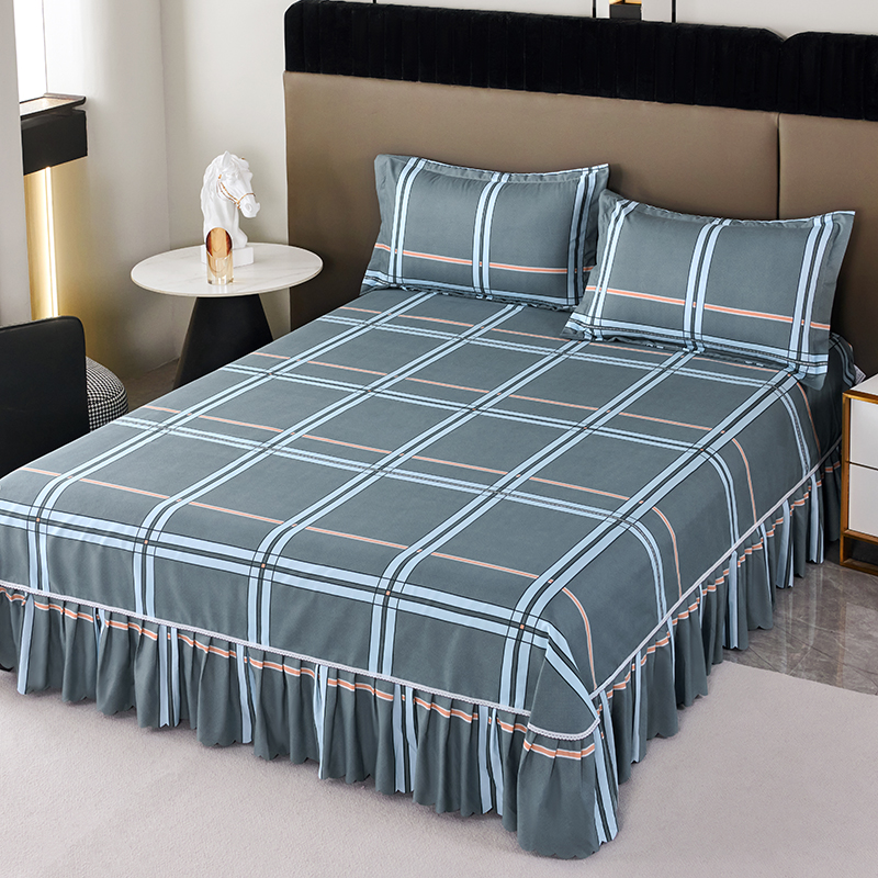 【四季通用】韩版加厚花边款床单床裙防滑床罩床围席梦思防尘保护套