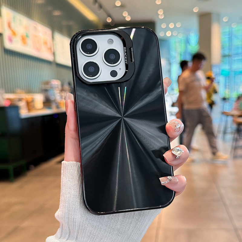 适用苹果16手机壳iphone15镜头支架14保护壳全包防摔13CD纹网红新