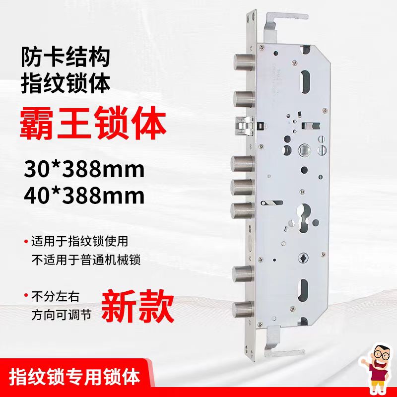 霸王家用五金指纹锁体，尺寸40*388，适用智能于防盗门拍一发三门锁