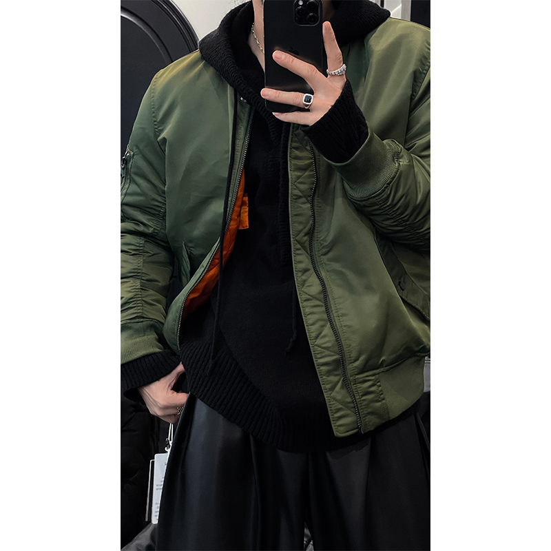 2025秋冬新品美式复古休闲飞行员夹克潮牌短款外套棉服棒球服男款