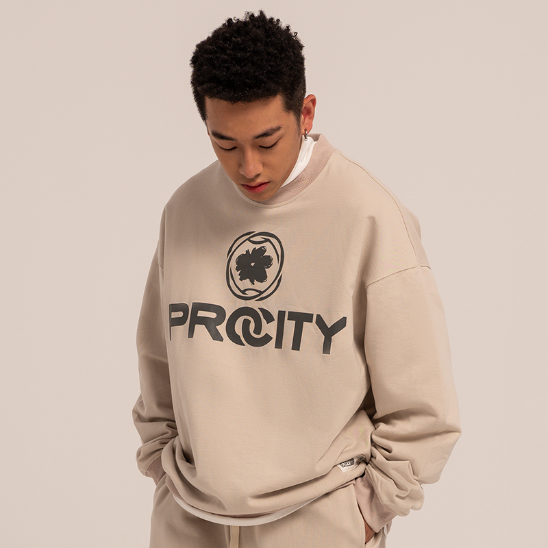 【断码清仓】PROCITY纯棉圆领卫衣男女流行字母休闲宽松秋冬上衣潮