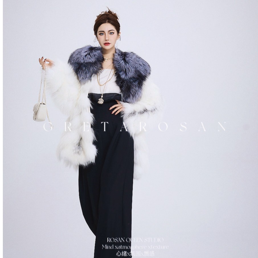 ROSAN【暗夜后花园】SAGA收藏级别西伯利亚黑金大理石整皮外套