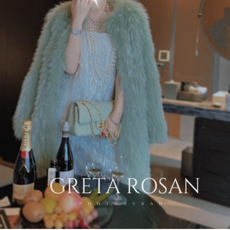 ROSN【绿野仙踪】设计师款时尚品质私服秋冬草草外套轻奢名媛长款