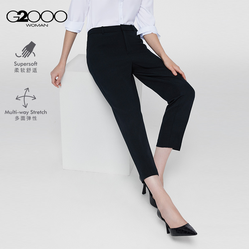 【多面弹】G2000女装多面弹性易打理经典百搭九分休闲裤36262936