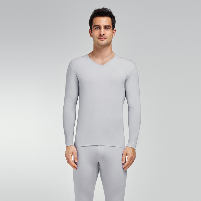 爱慕先生23AW秋冬男款修身莫代尔男士保暖长袖V领内穿NS72K211