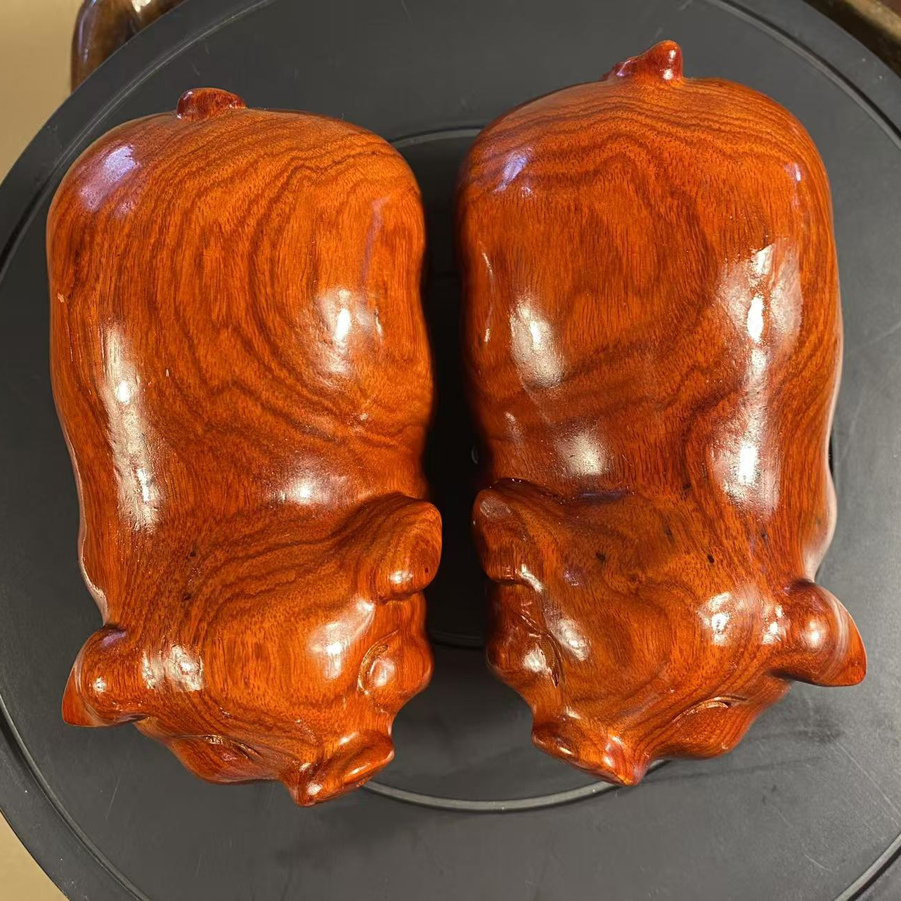 缅花福猪摆件雕刻手工