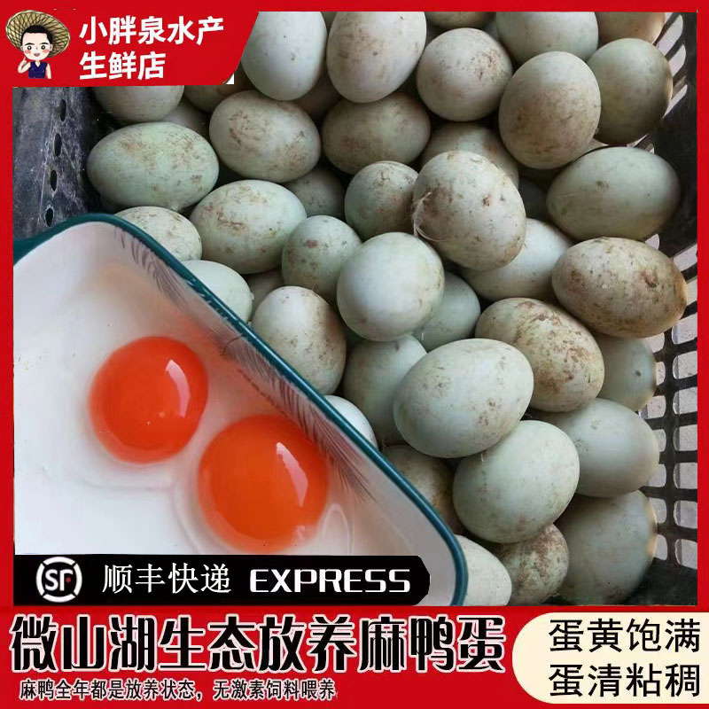 小胖泉【散养鸭蛋】微山湖区农家湖岸散养麻鸭蛋新鲜土鸭蛋20/30枚
