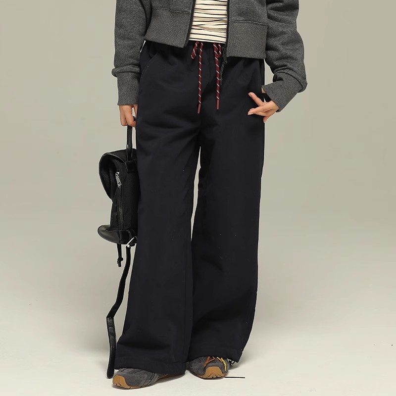 小女森女童秋冬长裤加绒卫裤儿童经典百搭宽松直筒裤洋气休闲裤潮