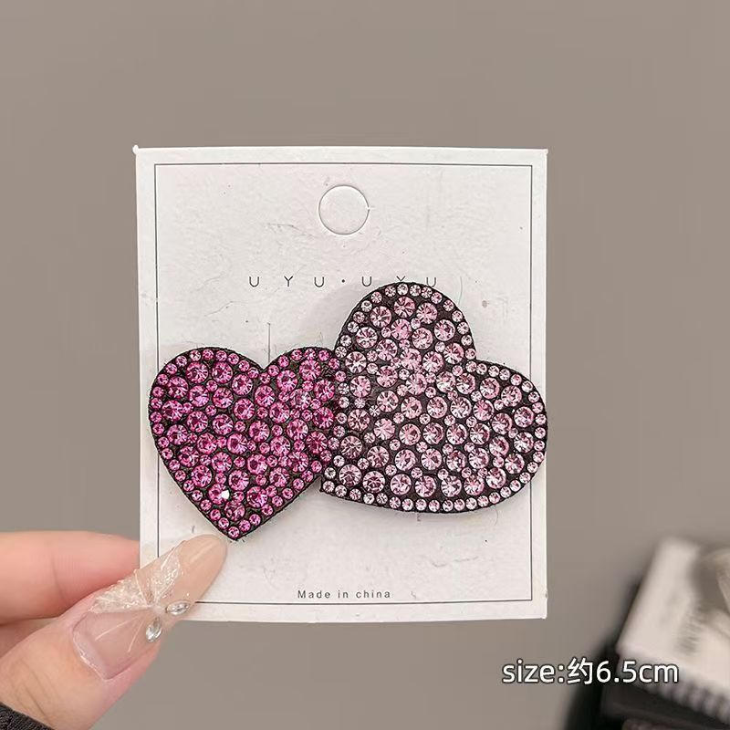 1【直播间专拍】镶钻爱心女侧边刘海夹后脑勺碎发夹发卡鸭嘴夹头饰