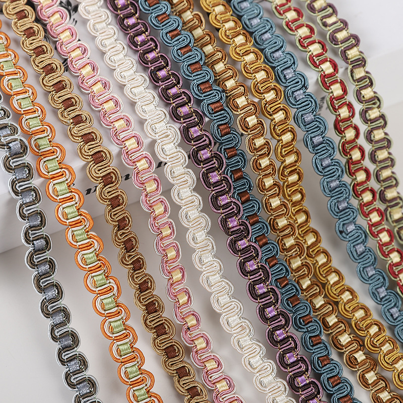 现货12米窗帘花边S小边窗帘配件辅料家纺沙发抱枕拼接 窗帘花边