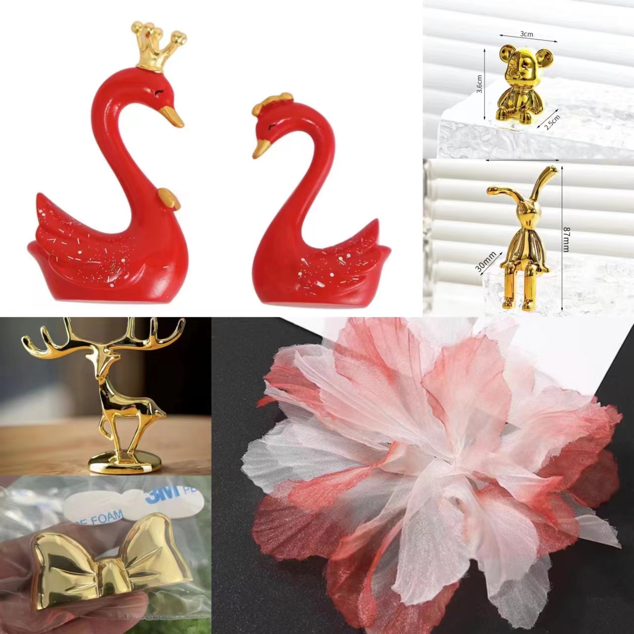 莎莎手编创意轻奢锌合金小鹿摆件纸巾盒糖果盒装饰品家居配件