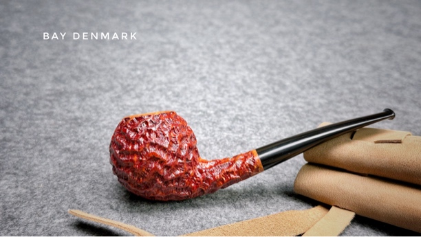 丹麦大师艾尔唐徒弟丹麦贝雕刻喷砂苹果叼斗弯斗手工石楠木烟斗