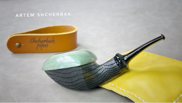 乌克兰谢尔巴克多面体三角橡木化石石楠木手工烟斗