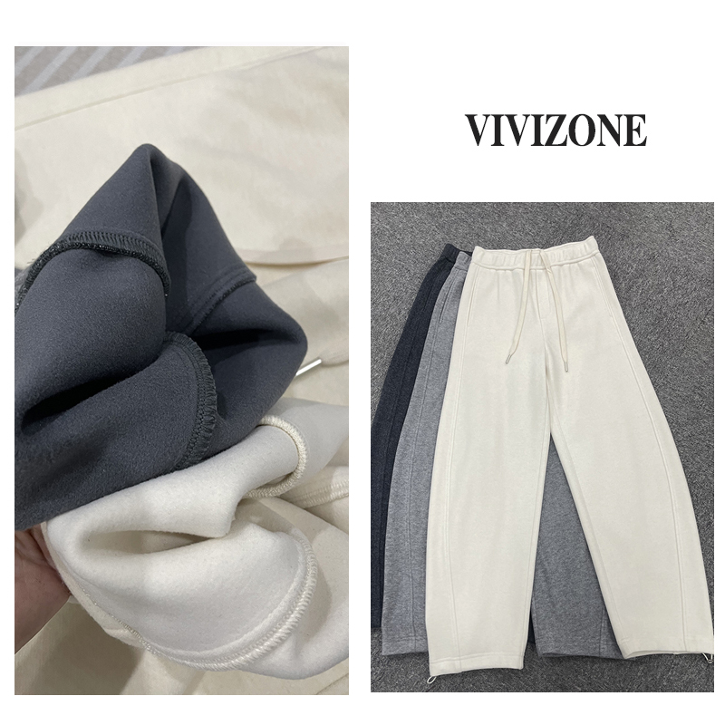 小vi推荐 CAY高品毛呢香蕉裤女秋冬高腰宽松休闲阔腿裤镰刀裤