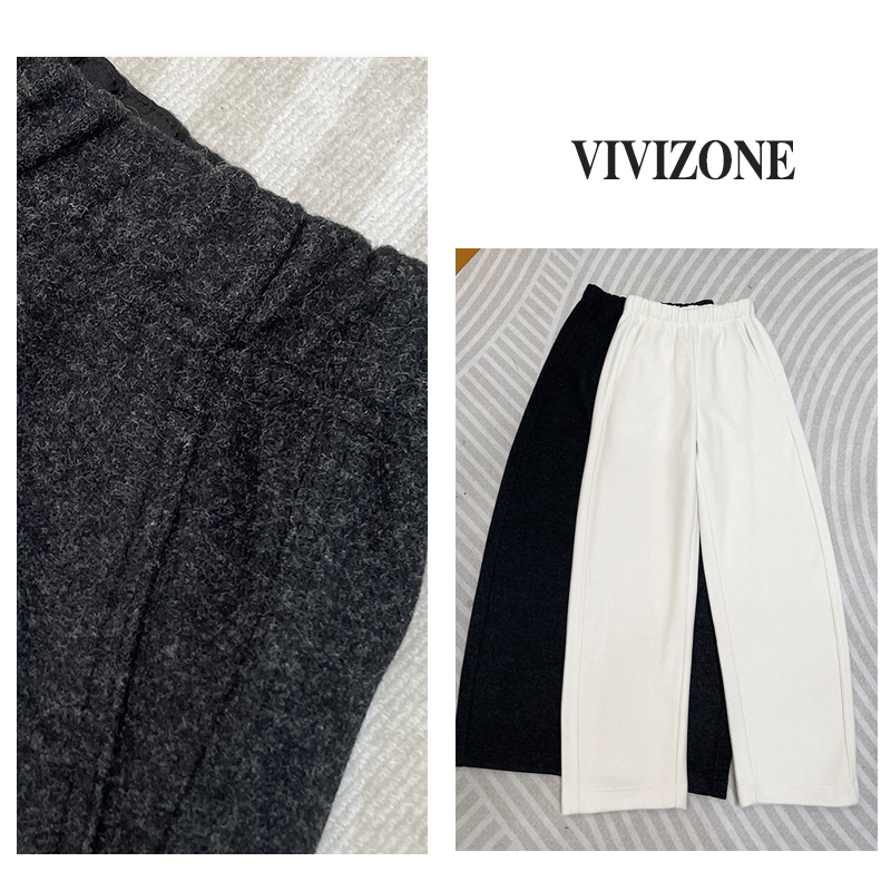 小vi推荐 ROW家高货 呢感香蕉阔腿裤女秋冬休闲百搭加厚弯刀裤