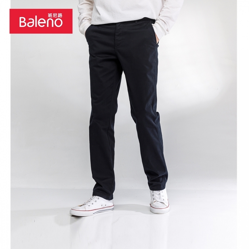班尼路纯色港风简约休闲裤男保暖青年通勤显瘦直筒长裤BO88042037