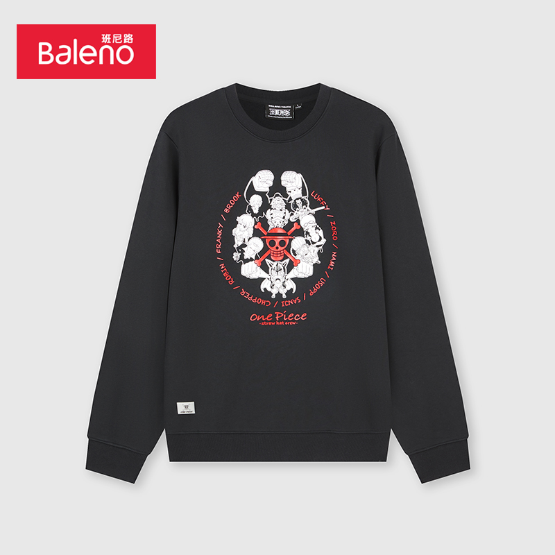 Baleno/班尼路OPC航海王印花圆领卫衣2024年秋款BO8921303M003