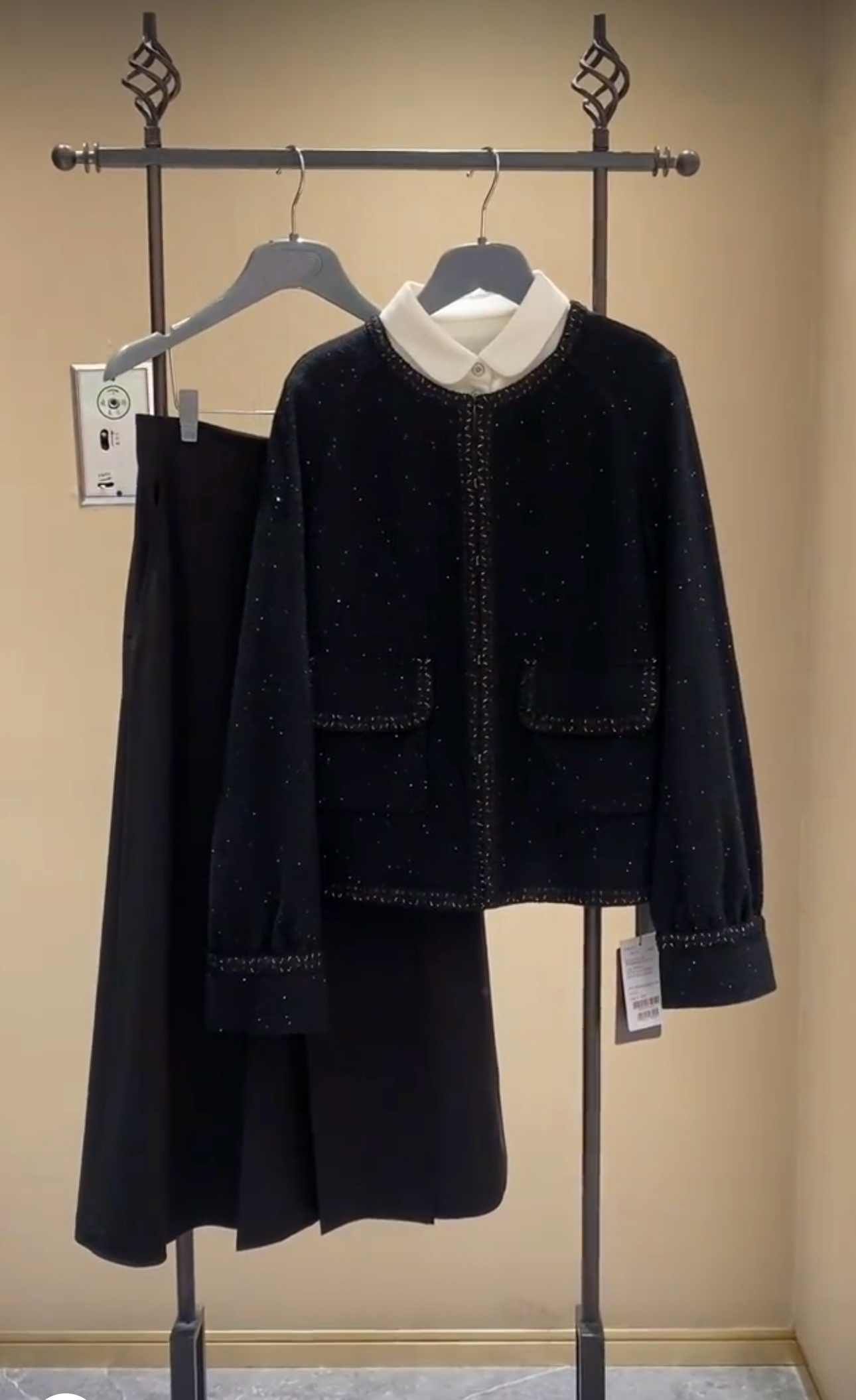 （商场同款）2024秋冬新款百搭口袋羊毛呢小香风短外套5400312