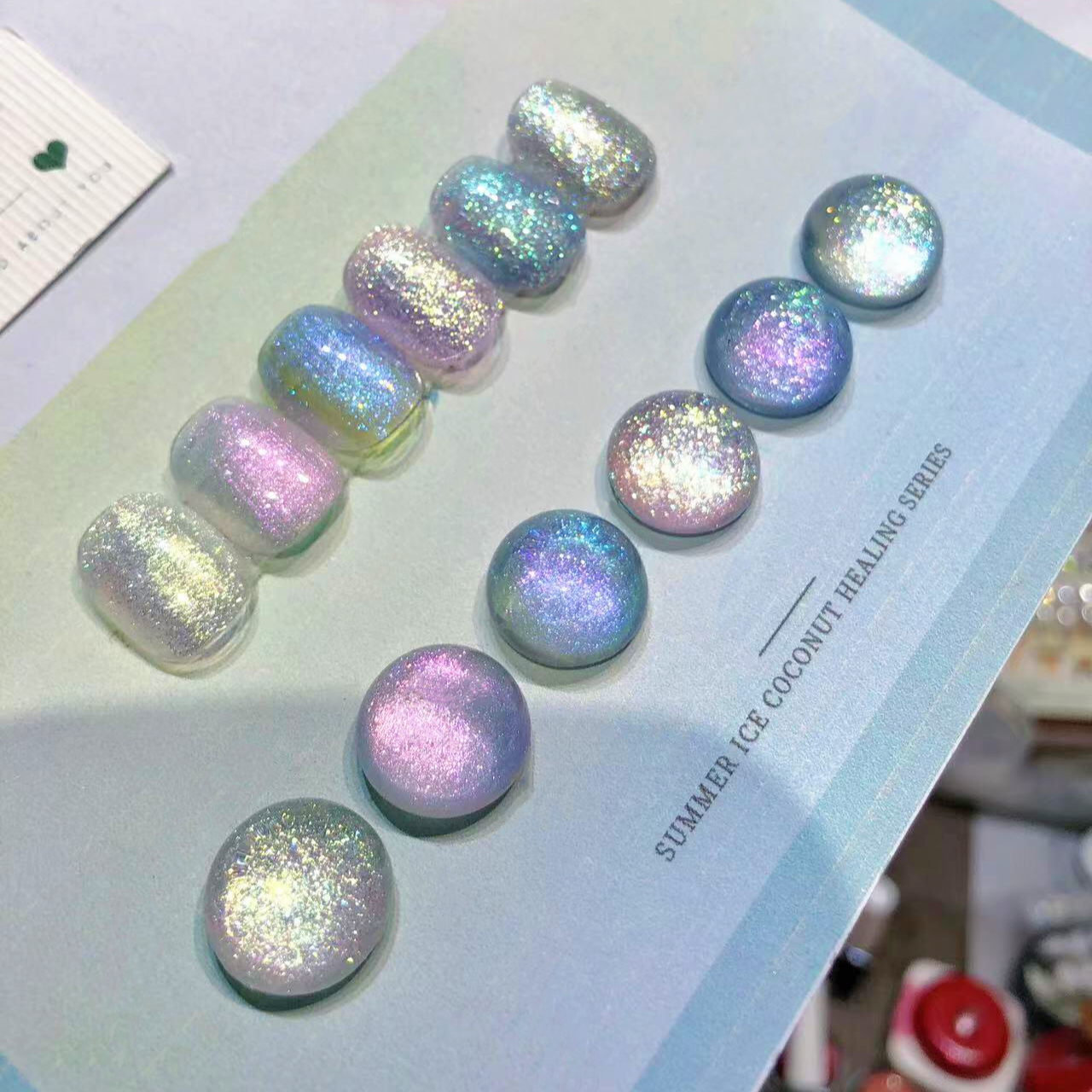 天使蓉蓉极光独角兽6色无色板美甲仙女极光胶偏光色系浮力链接