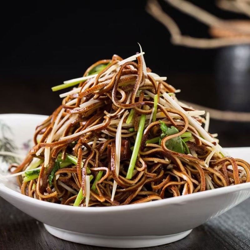 五香黑豆丝免切豆腐丝云丝豆丝香辣黑豆皮凉菜即食酒店特色食材