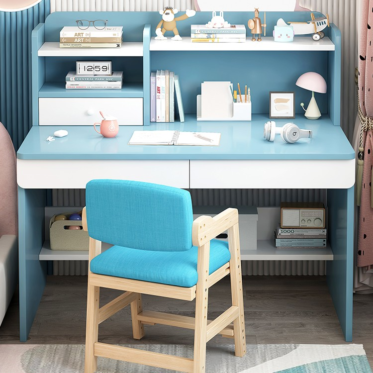 【波然】书桌书架一体桌家用卧室电脑桌简约小学生作业写字桌