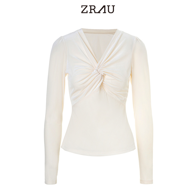 【达人专属】ZRAU简约时尚百搭的复古丝绒上衣91030441025