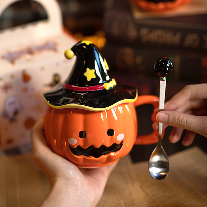 精东家可爱搞怪南瓜魔法马克杯送闺蜜伴手礼情侣家用办公陶瓷水杯