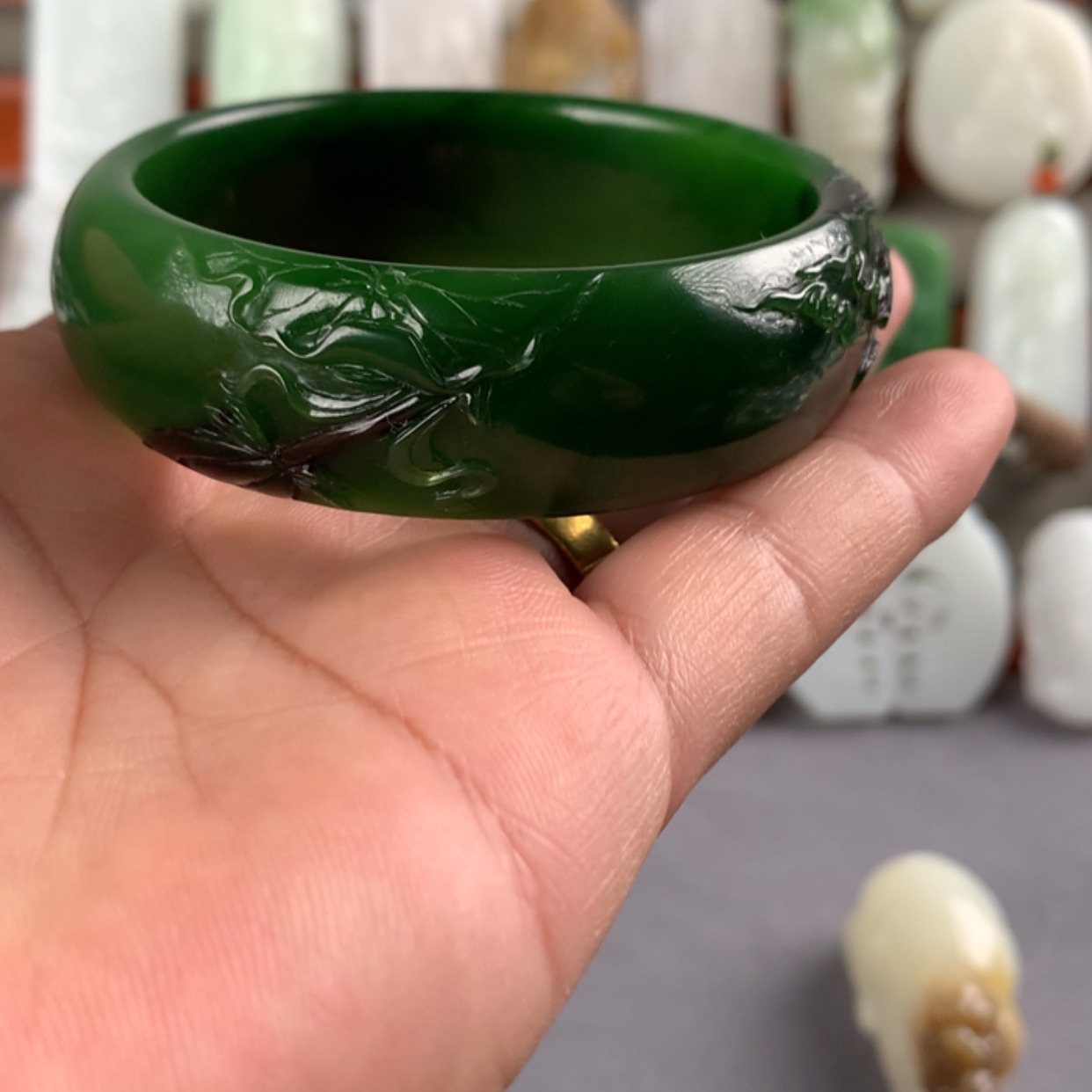 【闪购商品】和田玉（碧玉）手镯未镶嵌原*