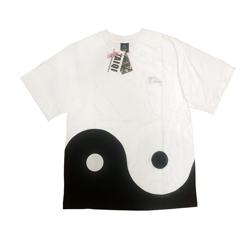 Taiqi国潮短袖T恤宽松五分袖运动夏季设计师情侣圆领印花个性春夏