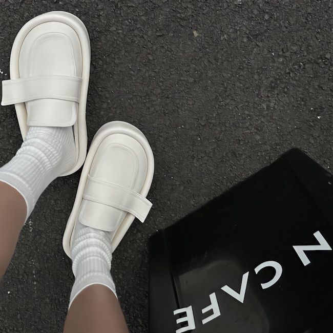 魔术贴厚底凉拖鞋女外穿2024年春夏季新款穆勒鞋松糕底包头半拖鞋