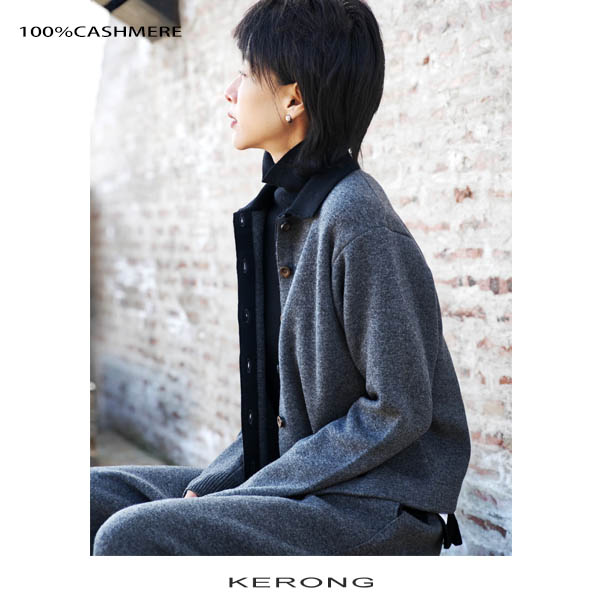 内蒙古山羊绒KR【老钱风轻奢套装上衣】秋冬通勤减龄百搭时尚简约女