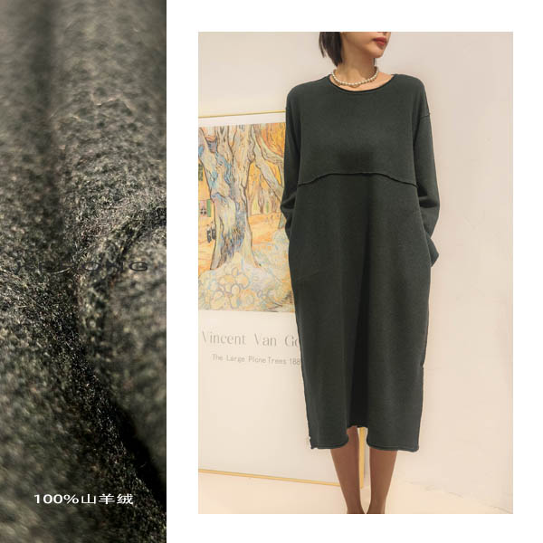 「100%山羊绒」KERONG【桂花针羊绒连衣裙】春夏/显瘦/慵懒风/百搭
