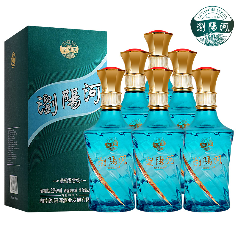 浏阳河酒【整箱6瓶】鉴赏级浓香型白酒绵柔纯粮52度500毫升52度500