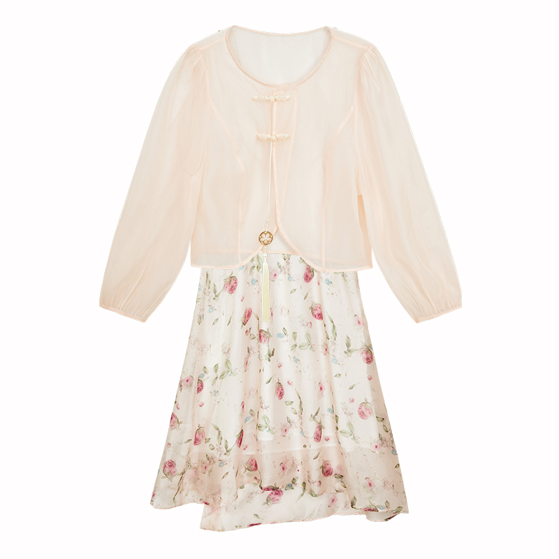 【达人专属】新中式两件套吊带裙S2802