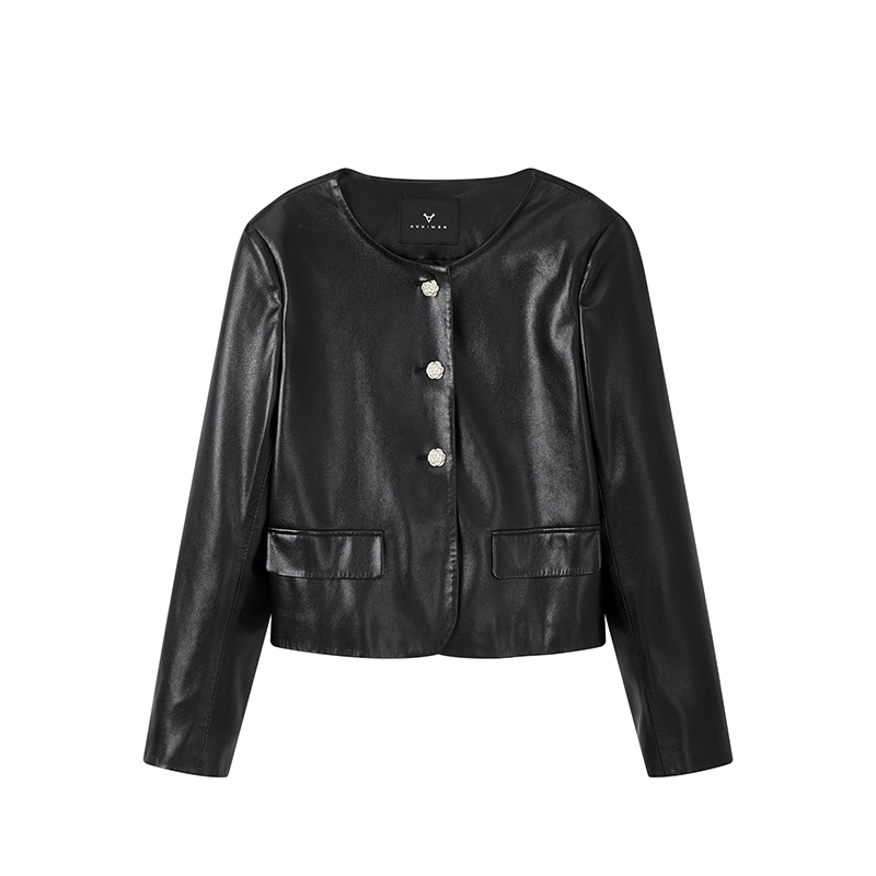 【女乔专属】蛋白皮复古通勤皮衣N7006