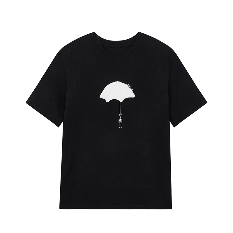 【柠檬专属】设计感趣味印花链条百搭休闲T恤S2672