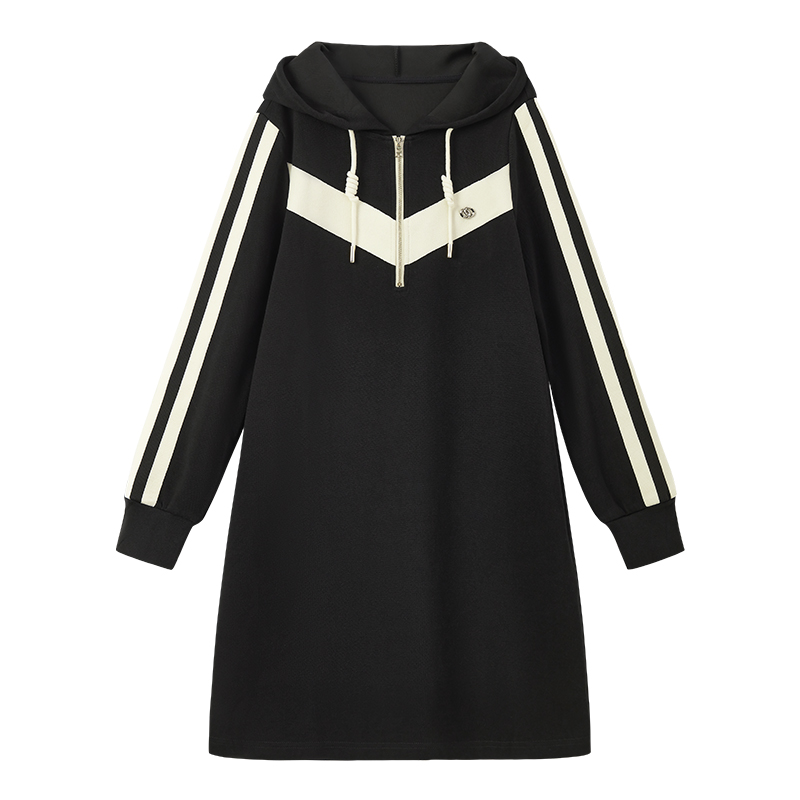 【小铃铛】休闲舒适卫衣式织带针织裙子S1233