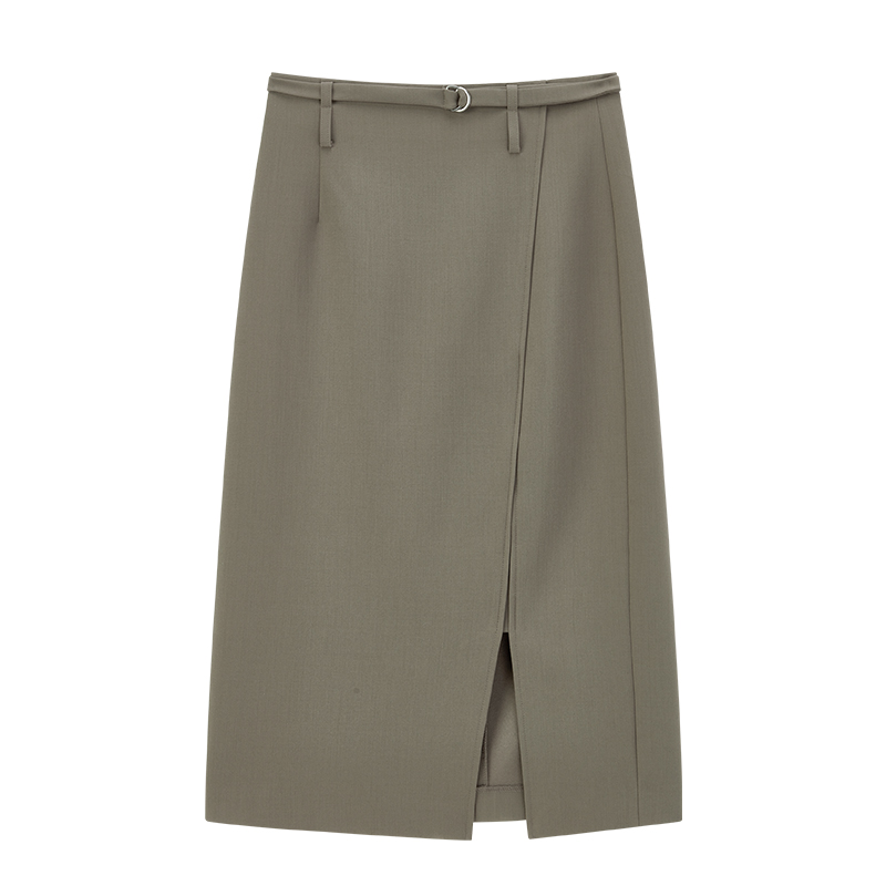 【达人专享】优雅显瘦高级感开叉收腰半身裙S1196